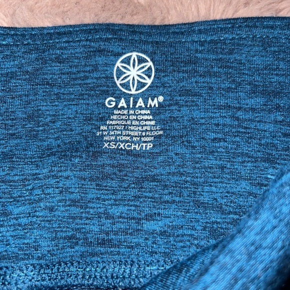 GAIAM teal blue heathered dark blue black yoga pants leggings fitted tights XS - Picture 7 of 8